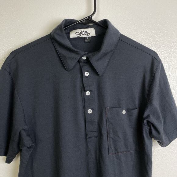 Vintage Swobo Merino Polo Shirt Small Mens Gray Short Sleeve Knit Cycling *Holes - Picture 3 of 11